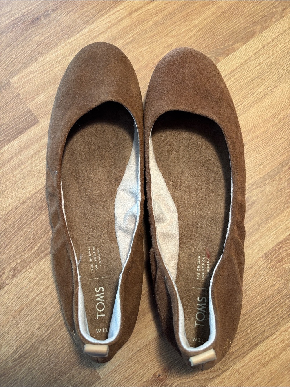 Toms Brown Suede Slip-On Ballet Flats